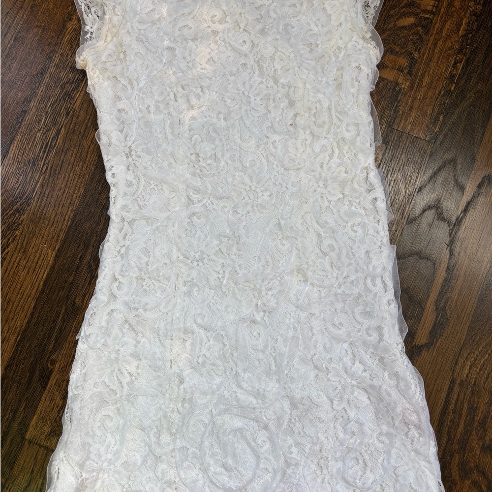 Betsey Johnson White Lace mini Dress sz 0